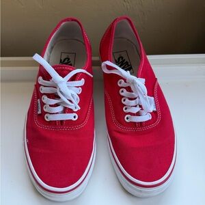 Vans Authentic red Canvas Low Top Skate Shoes Sneakers Women's 9.5/Men's 8